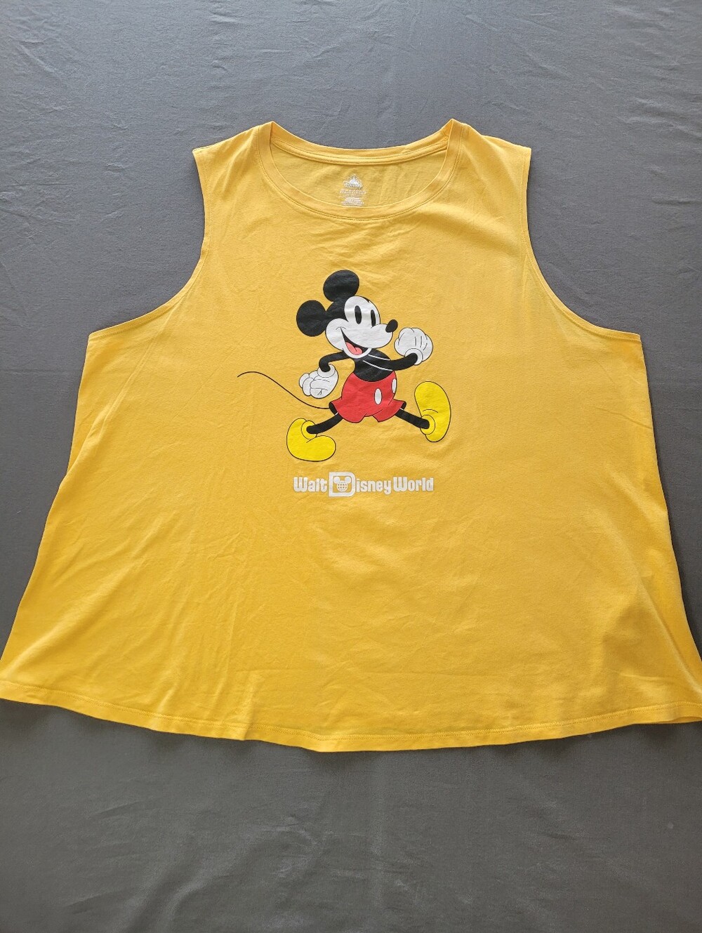 Disney Walt Disney World Mickey Mouse Yellow Tank Top 2X Cotton